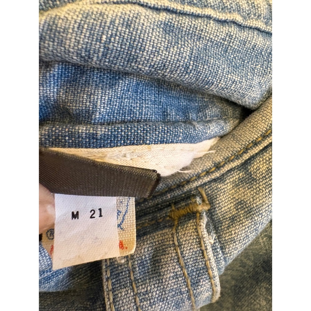 Vintage‎ ILGWU Made in USA Denim Midi Skirt Light Wash Pleated High Waist Sz 10 - Picture 7 of 8
